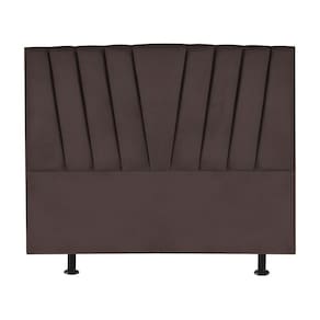 Cabeceira Estofada Cama King 195 Cm Ariel Suede Marrom