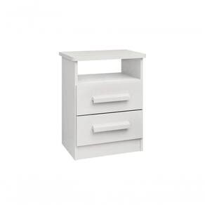 Mesa De Cabeceira Firenze 2 Gavetas Com Nicho - D` Doro Branco