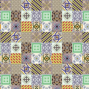 Papel De Parede Azulejo Português Colorido Cozinha Banheiro