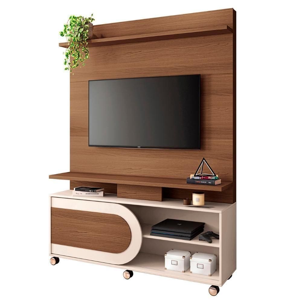 Estante Painel De 55 Pol 136cm Urbe H01 Castanho-off White - Mpozenato