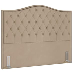 Cabeceira Cama Casal Queen 160cm Siena P02 Veludo Bege - Mpozenato