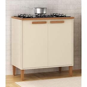 Balcão Para Cooktop 4 Ou 5 Bocas Munique Off White Com Canelato