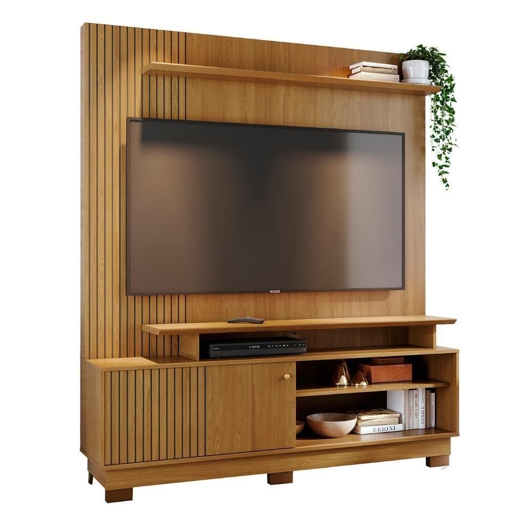 Estante Painel Para 75 Pol 160cm Anny Z10 Cumaru - Mpozenato