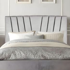 Cabeceira Casal Queen Size Cama Estofada 160 Cm Lile Suede Cinza Claro