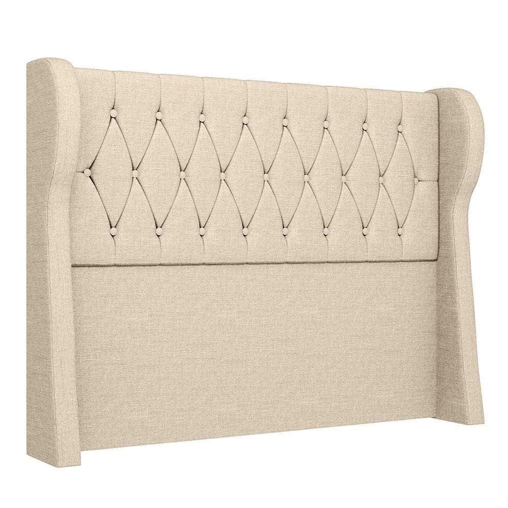 Cabeceira Casal King Cama 195cm Malva I02 Linho Bege - Mpozenato