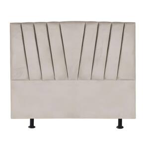 Cabeceira Estofada Cama King 195 Cm Ariel Veludo Bege