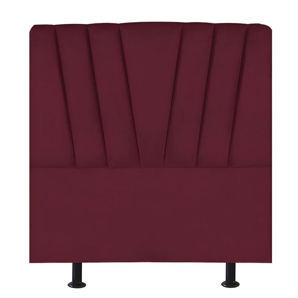 Cabeceira Estofada Cama Solteiro 100 Cm Ariel Suede Bordô