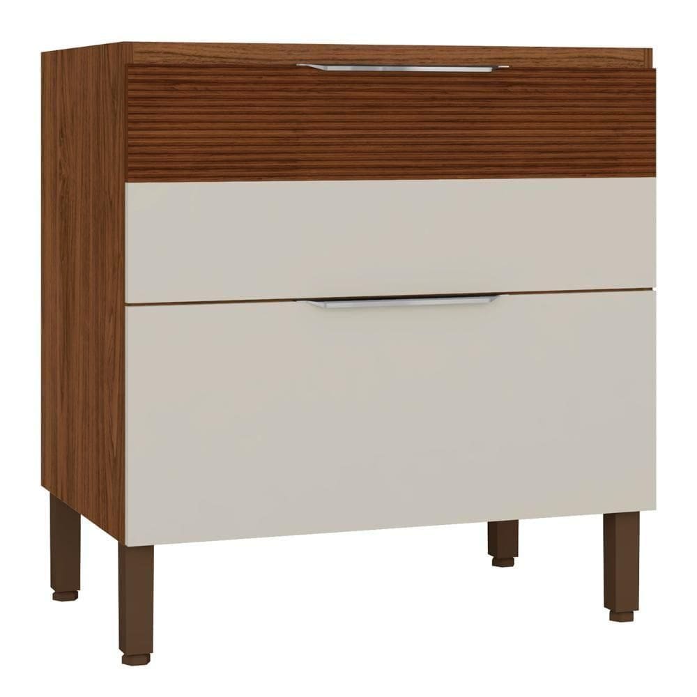 Balcão De Cozinha 80cm 1 Porta Dora K02 Nogueira-off White - Mpozenato