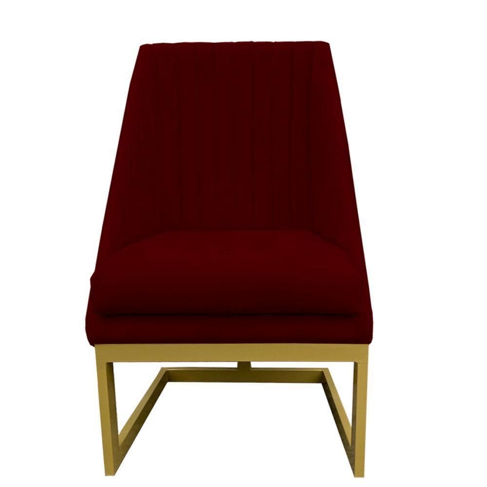 Cadeira Para Sala De Jantar Ana Base De Ferro Suede Marsala D`classe Decor