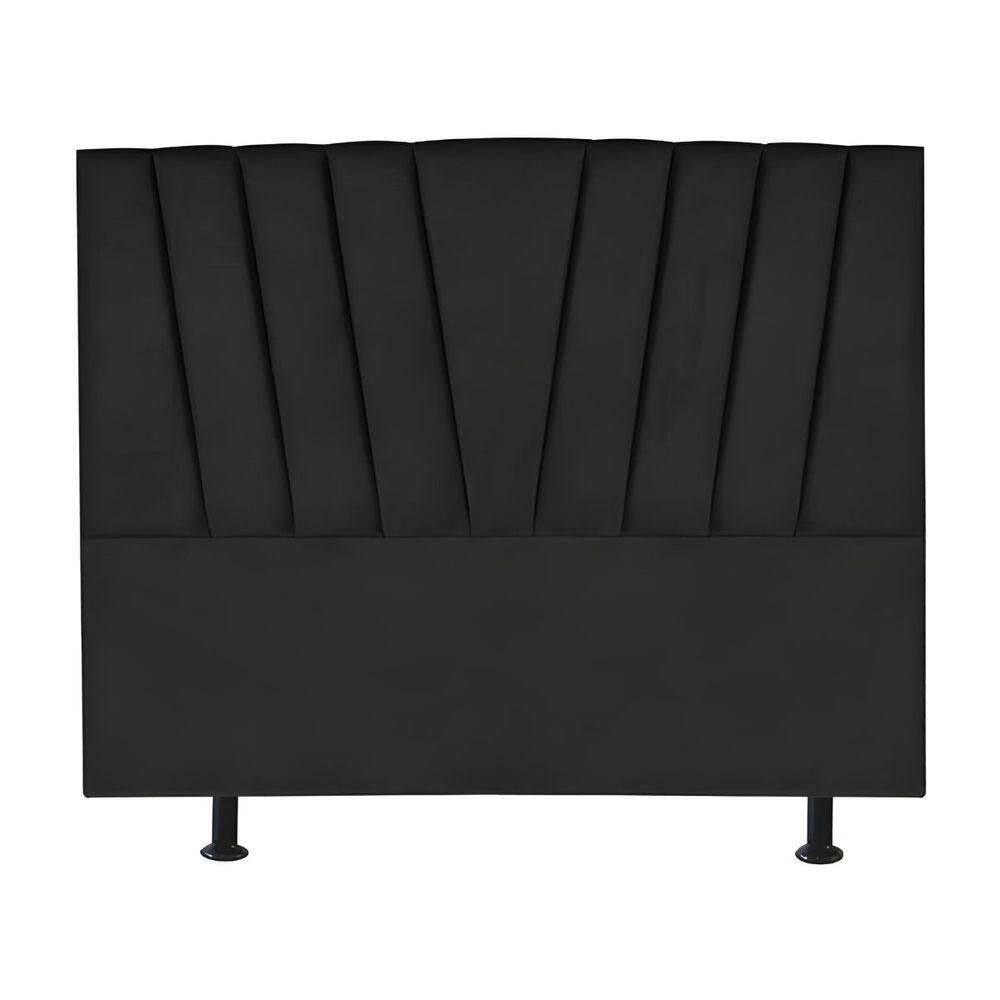 Cabeceira Estofada Cama King 195 Cm Ariel Linho Preto