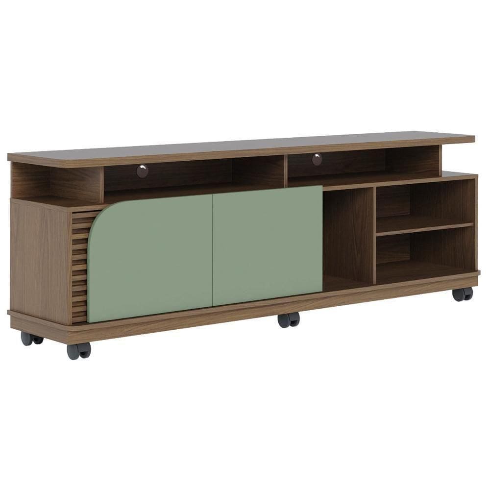 Rack Para Sala Bancada De 75 Pol 180cm Madrid C05 Amêndoa-hortelã - Mpozenato