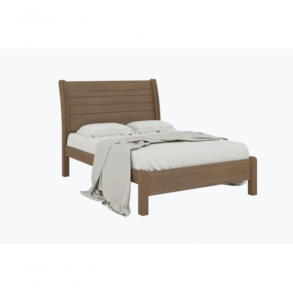 Cama Casal Com Detalhe Esmeralda Plus - D` Doro Castanho-ripado