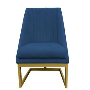 Cadeira Para Sala De Jantar Ana Base De Ferro Suede Azul Marinho D`classe Decor