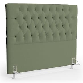 Cabeceira Casal King Cama 195cm Cristal C16 Boucle Verde Oliva - Mpozenato