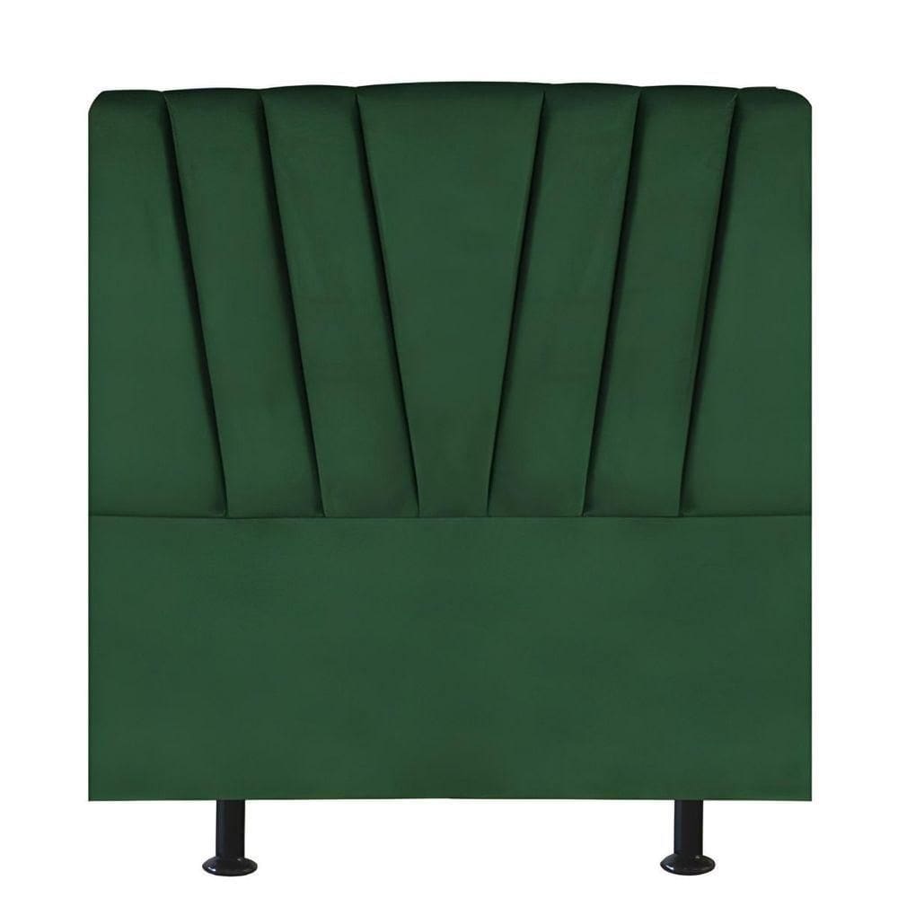 Cabeceira Estofada De Cama Casal 140 Cm Ariel Suede Verde