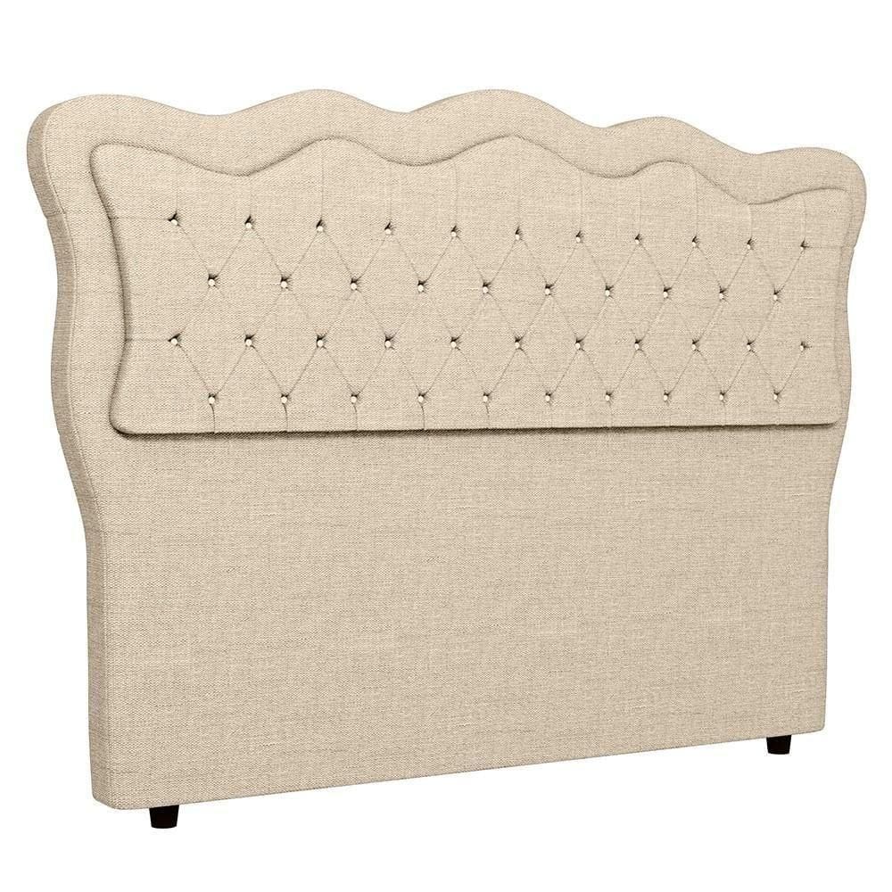 Cabeceira Casal Cama 140cm Oregon I02 Linho Bege - Mpozenato