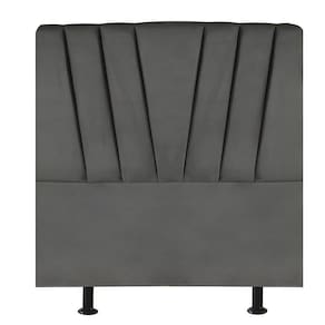 Cabeceira Estofada Cama Solteiro 100 Cm Ariel Linho Cinza