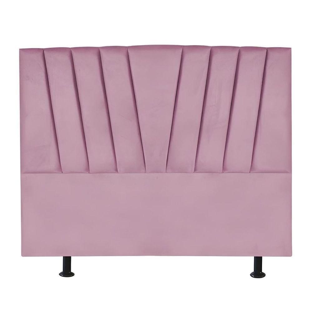 Cabeceira Estofada Cama King 195 Cm Ariel Suede Rosa