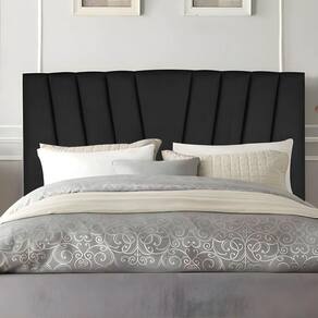 Cabeceira King Cama Estofada 195 Cm Lile Corino Preto