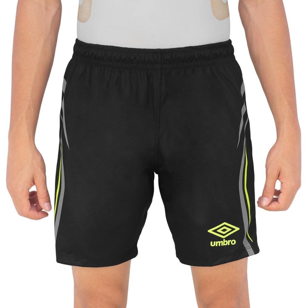 Calção Umbro Rush Preto Cinza e Limão
