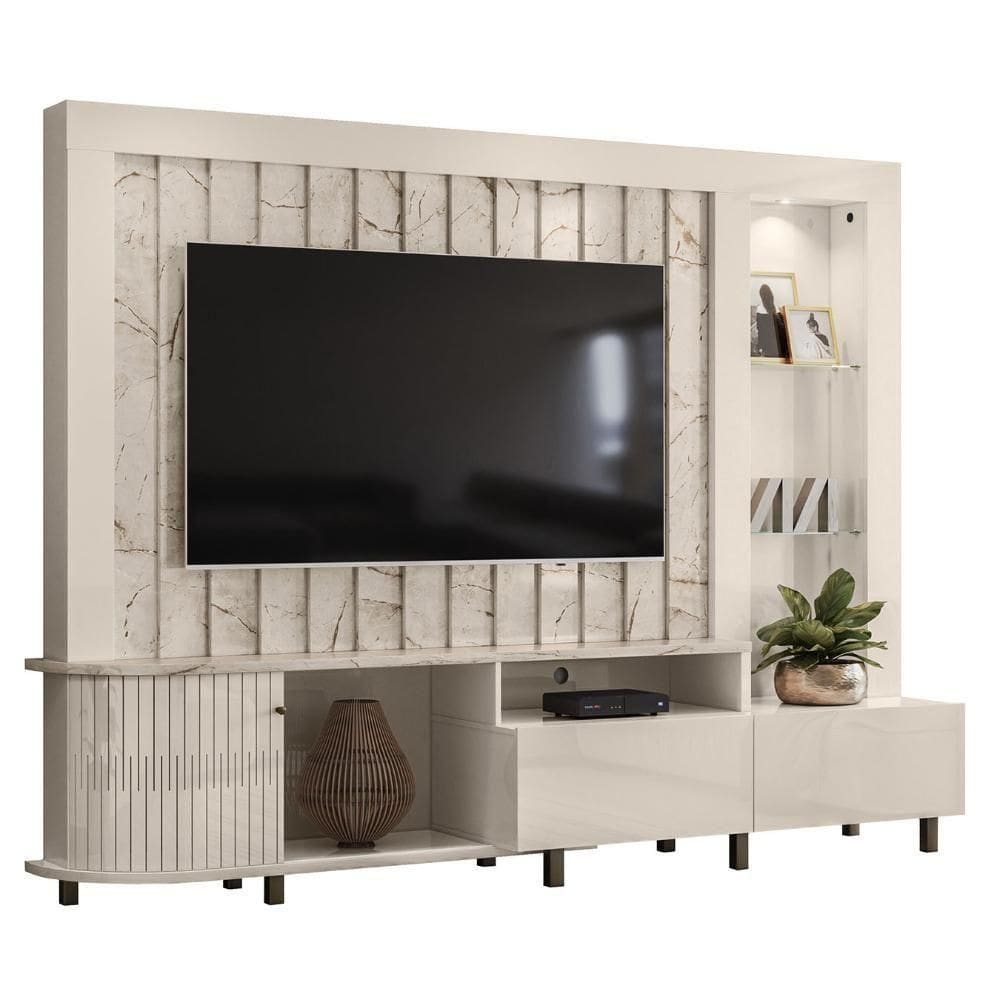 Estante Painel Para 70 Pol 242cm Le Gard Z10 Off-calacata - Mpozenato