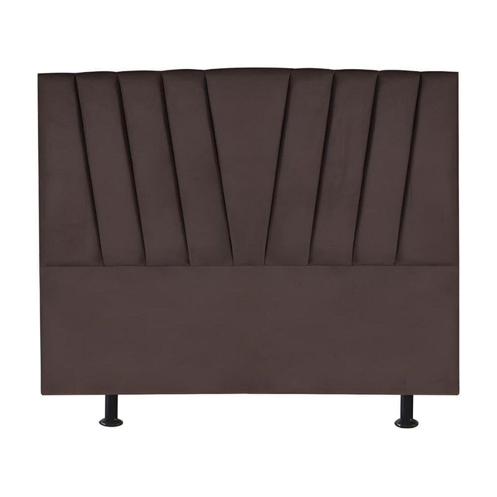 Cabeceira Estofada Cama Casal Queen Size 160 Cm Ariel Corino Marrom