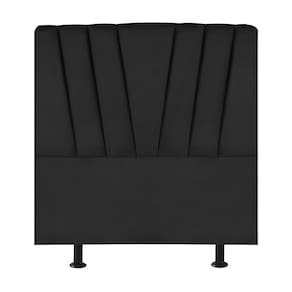 Cabeceira Estofada De Cama Casal 140 Cm Ariel Suede Preto