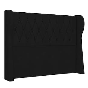 Cabeceira Casal Cama 140cm Malva I02 Veludo Preto - Mpozenato