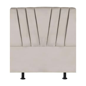 Cabeceira Estofada Cama Solteiro 90 Cm Ariel Linho Bege