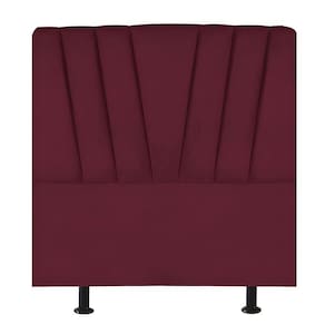 Cabeceira Estofada De Cama Casal 140 Cm Ariel Suede Bordô