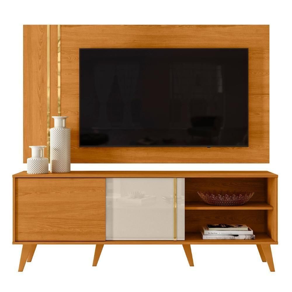 Estante Painel Para 60 Pol 160cm Orla Z10 Off-cinamomo - Mpozenato