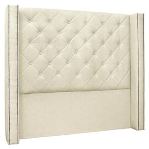 Cabeceira Solteiro Cama 90cm Louise S06 Linho Pérola - Mpozenato
