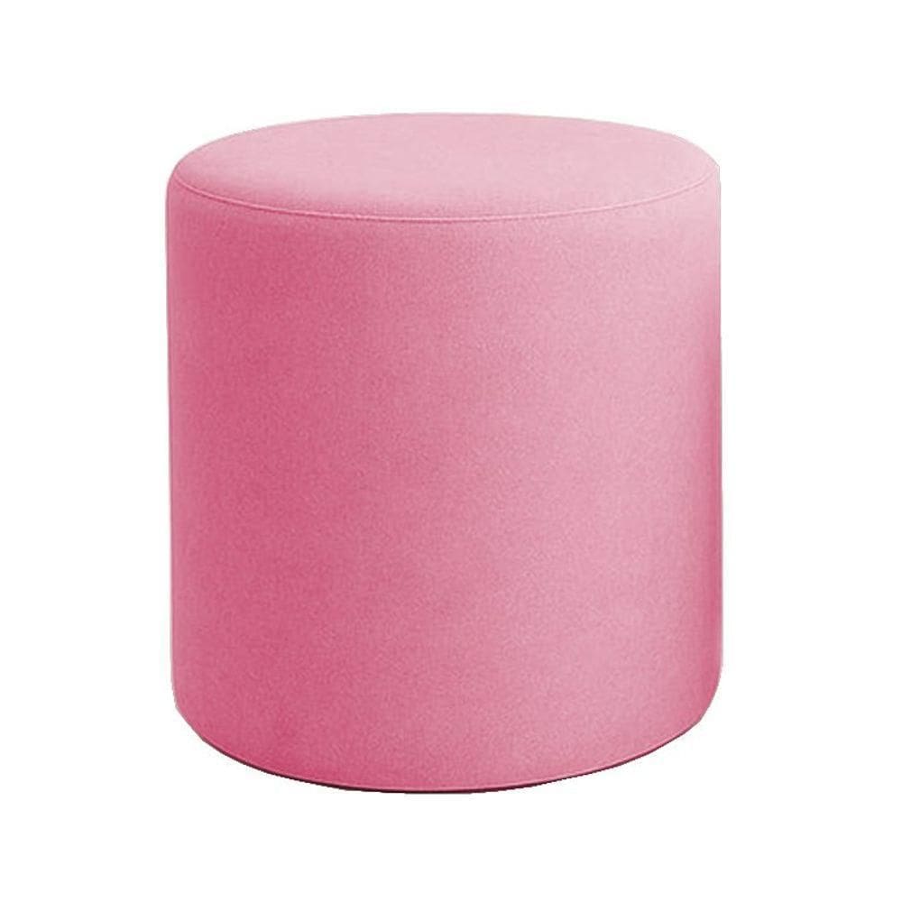 Puff Beca Cilindro Suede Live - 7 Decor Rosa