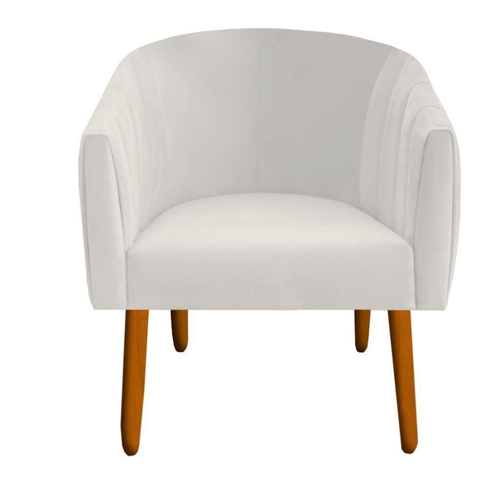 Poltrona Julia Decoração Salão Cadeira Escritório Recepção Estar Amamentação Suede Bege D`classe Decor