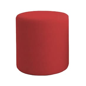 Puff Beca Cilindro Suede Live - 7 Decor Vermelho