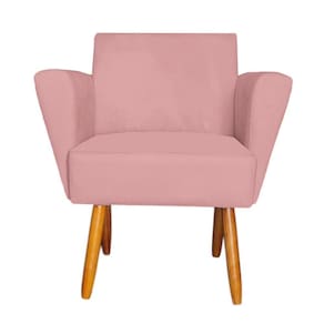 Poltrona Dora Sued Rosê D`classe Decor