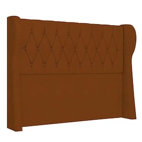 Cabeceira Casal King Cama 195cm Malva I02 Veludo Terracota - Mpozenato