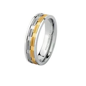 Anel Aço Rosso Aro 27 6Mm Giratório Gold/Steel Ionizado