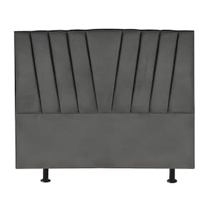 Cabeceira Estofada Cama King 195 Cm Ariel Corino Cinza