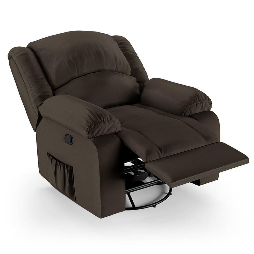 Poltrona Do Papai Reclinável Pietra Glider Giratória Massagem Fh9 Pu Marrom - Mpozenato
