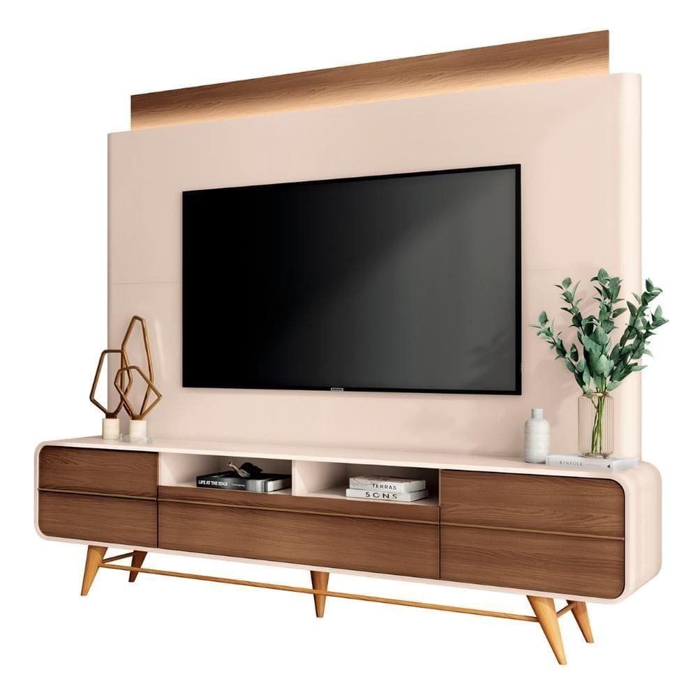 Estante Painel De 85 Pol 220cm évora H01 Castanho-off White - Mpozenato