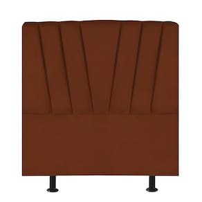 Cabeceira Estofada De Cama Casal 140 Cm Ariel Veludo Terracota