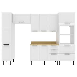 Cozinha Modulada 6 Pecas 190 Cm Mdf Branco Carvalho Tecno Mobili