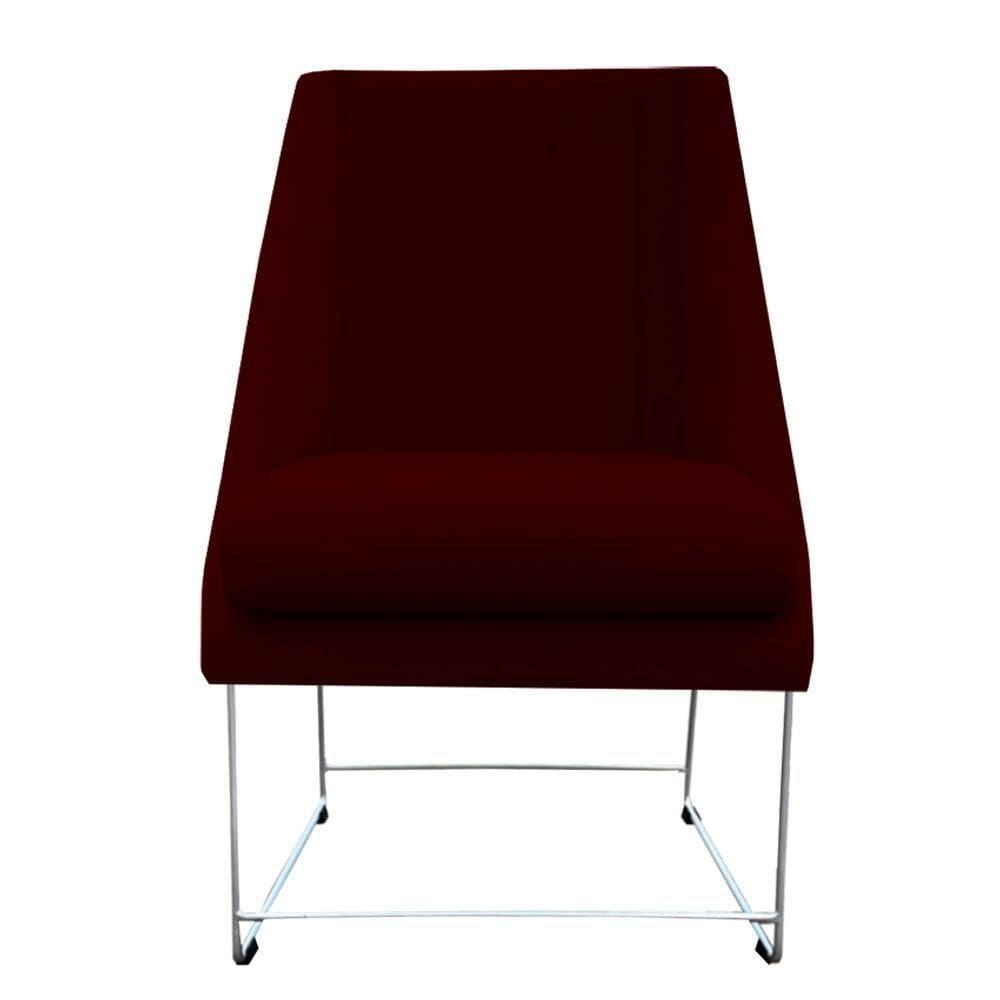 Cadeira Ana Base De Ferro Prata Suede Marsala D`classe Decor