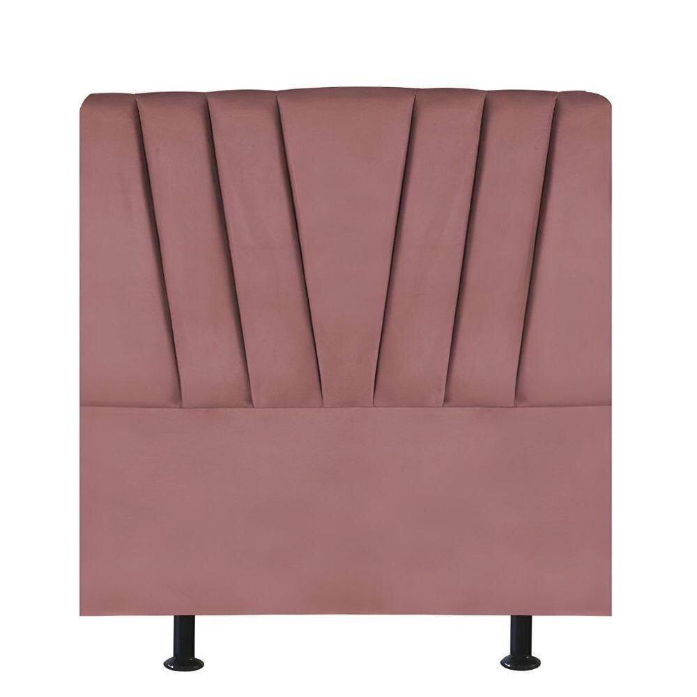 Cabeceira Estofada Cama Solteiro 100 Cm Ariel Suede Rosé