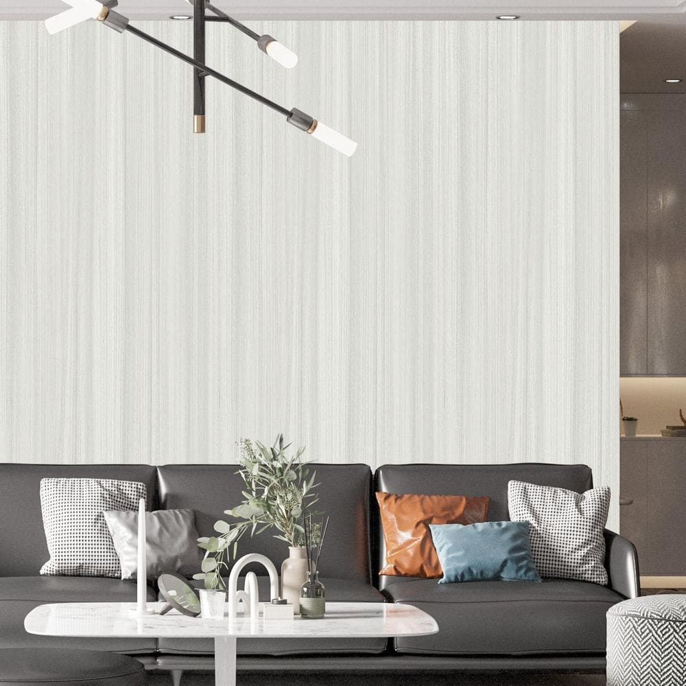 Kit 10 Rolos Papel De Parede Adesivo Madeira Cinza 3,0M