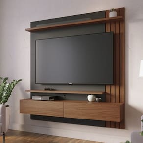 Painel Juriti 1.5 Para Tv Até 65 Polegadas Noce/Preto Fosco