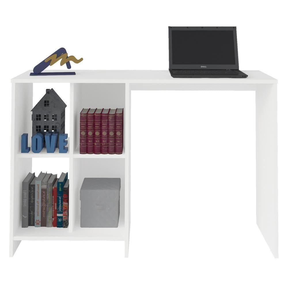 Mesa Escrivaninha 4 Nichos 110 Cm Trix Branco Arly