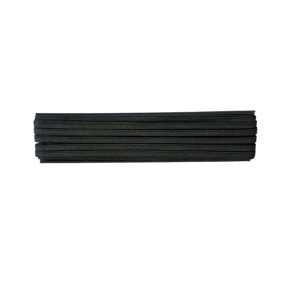 Kit 8 Elástico Chato N10, 6Mm, Preto Poliéster 10 Metros