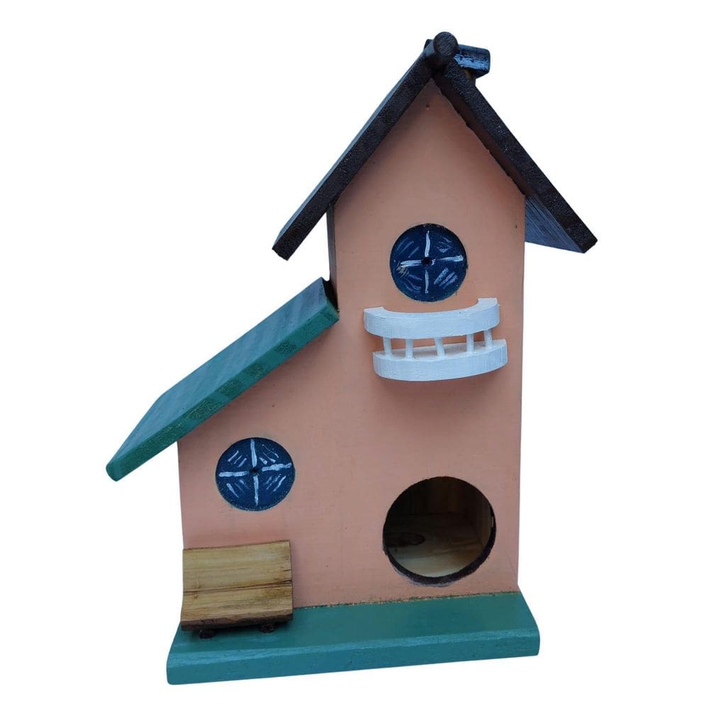 Casa Passarinho Estilo Banco Praça Artesanal 29x19x14cm